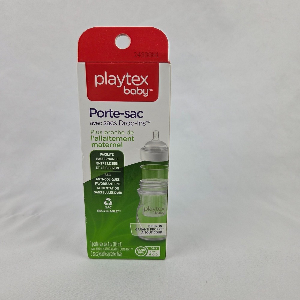New Playtex Baby Nurser with Drop-Ins Liners Baby Bottles 4 Oz Lot of‎ 3 Bottles